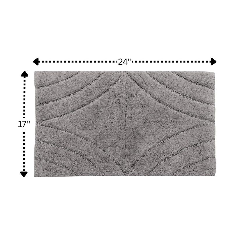 Knightsbridge Diamond 220 GSF Non Skid Back Bath Rug 17 x 24 - Sage