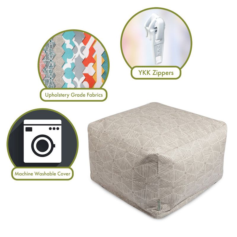 Majestic Home Goods Ottoman Pouf Charlie Beige Metallic image number 5