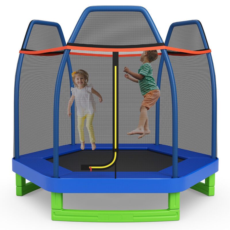 Kids Recreational Trampoline with Jumping Mat and Safety Enclosure image number 1