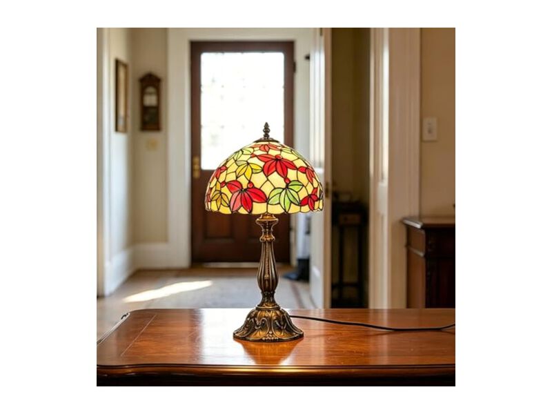 Tiffany Style Stained Glass Table Lamp For Living Room Bedroom Office White image number 2
