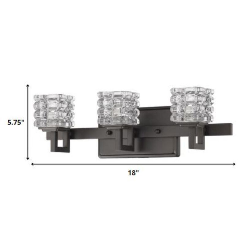 Hivvago Coralie 3-Light Oil-Rubbed Bronze Sconce With Pressed Crystal Shades