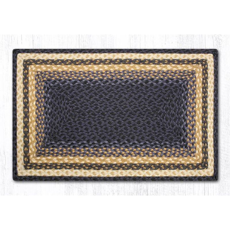 Earth Rugs Rc-79 Lt Blue Dk Blue Mustard Oblong Braided Rug 20 X 30 image number 0