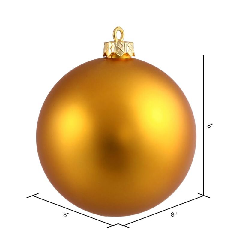 Vickerman 8" Antique Gold Matte Ball Ornament image number 1