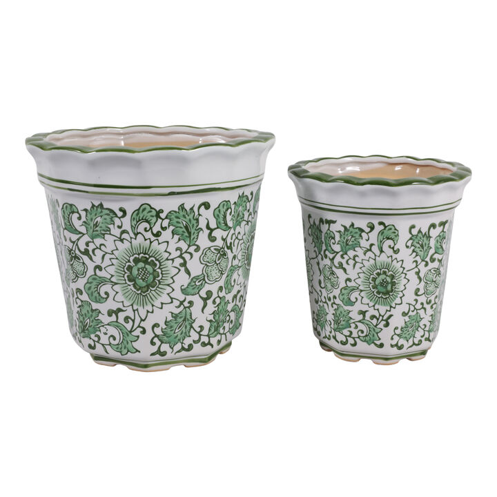 S/2 Chinoiserie Pot Planters