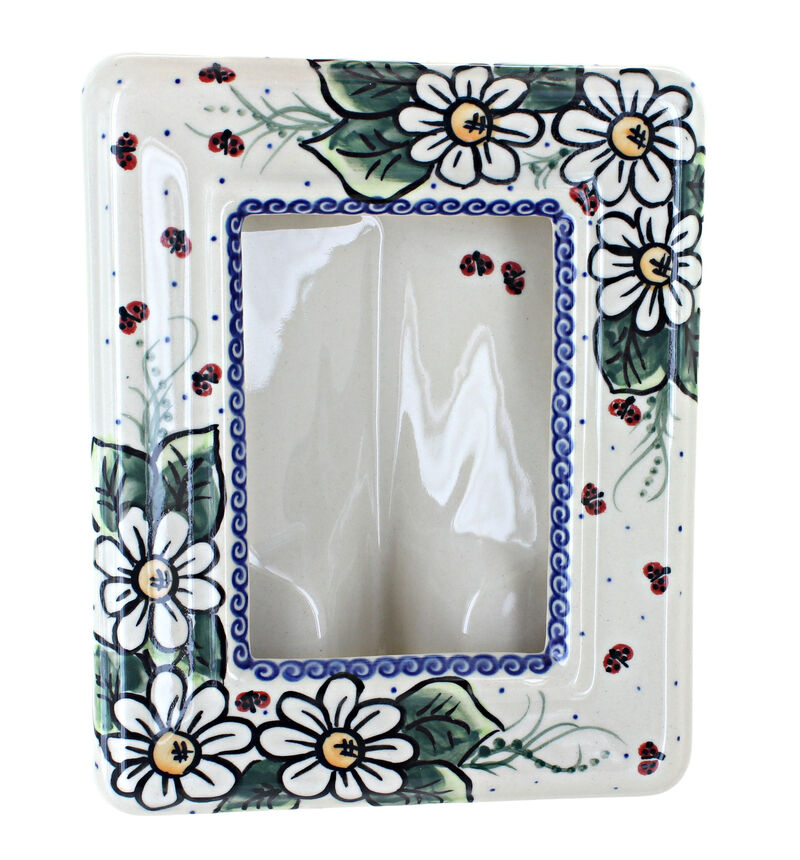 Blue Rose Polish Pottery Ladybug Frame