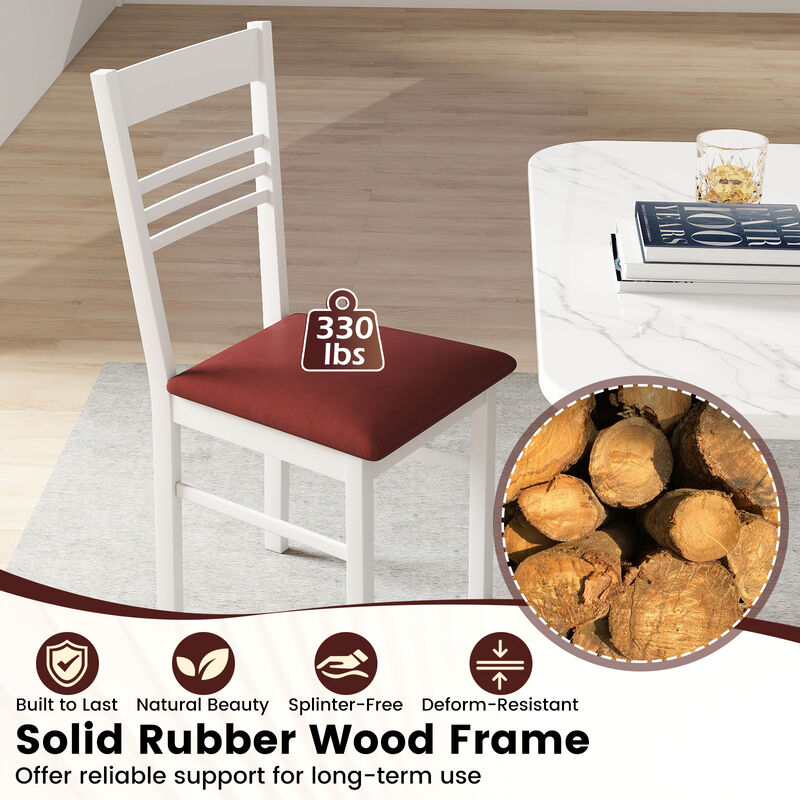 Wooden Dining Room Chairs Set of 2 with Durable Rubber Wood Construction image number 6