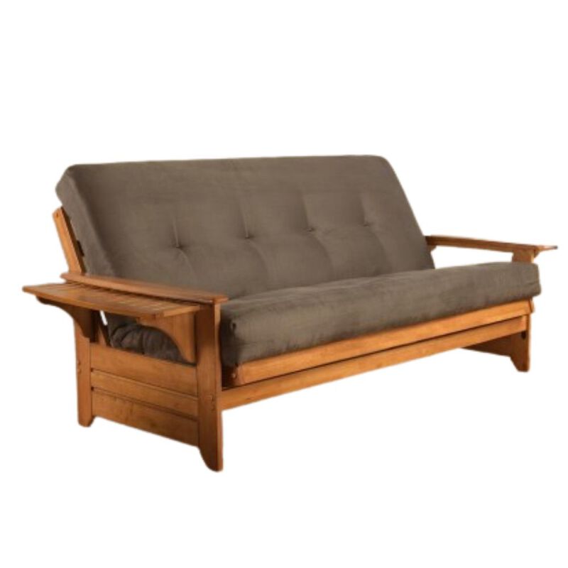 Phoenix Frame-Butternut Finish-Suede Gray Mattress