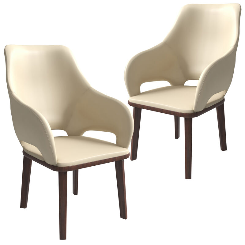 LeisureMod Vivara Collection Modern Dining Chair Set of 2
