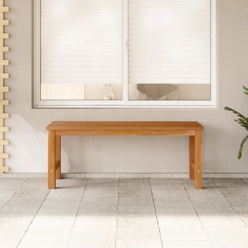 Bench Brown Solid Teak Wood 45 in Strong Bench Rectangular