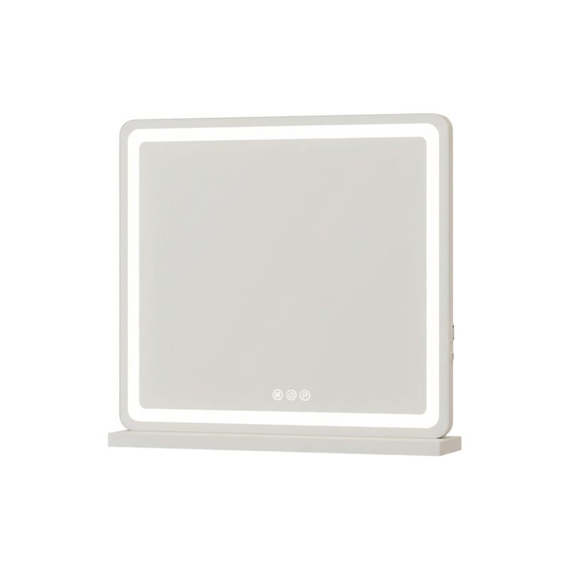 HomeRoots 22" Clear Lighted Freestanding Frameless Makeup Shaving Tabletop Mirror image number 0