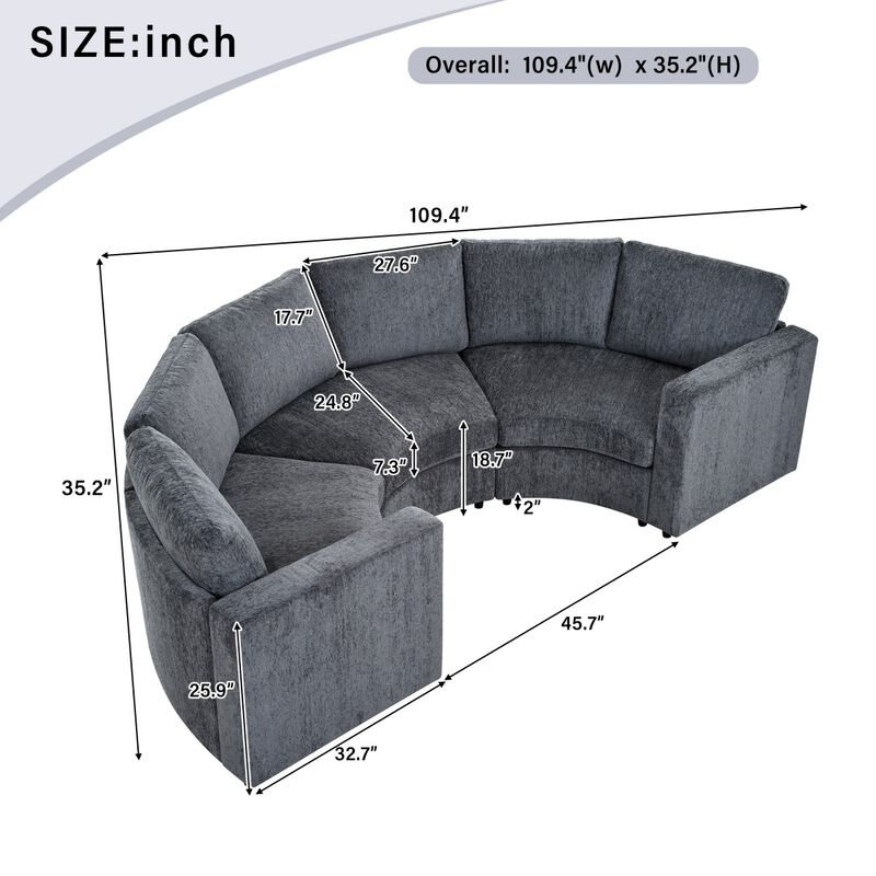 Blesbe Curved Modular Sectional Sofa image number 9