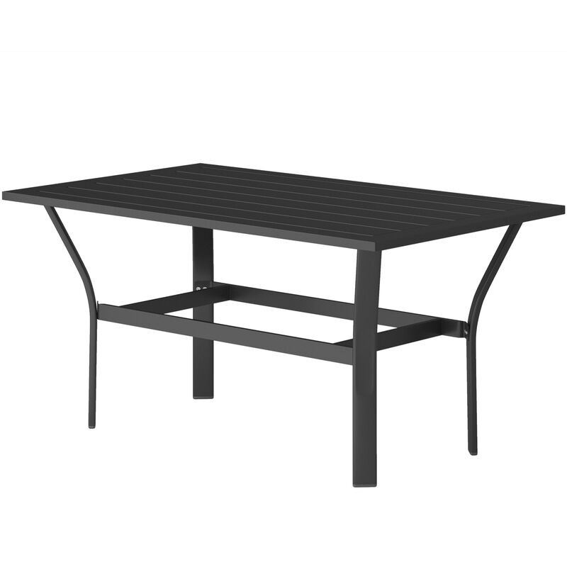 Hivvago Outdoor Metal Coffee Table with Slatted Top image number 0