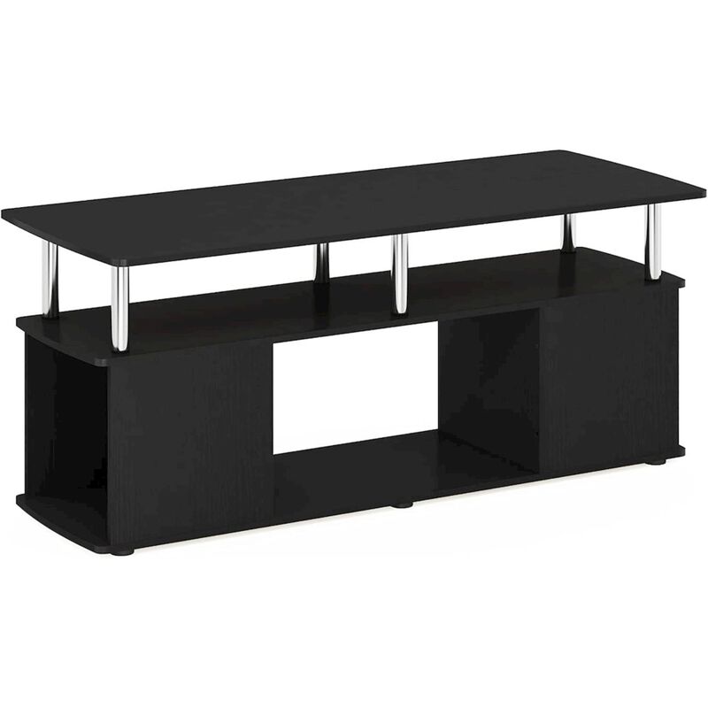 Furinno Furinno JAYA Utility Design Coffee Table, Americano, Stainless Steel Tubes