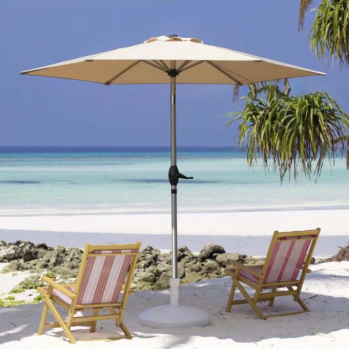 MONDAWE 7.5FT Patio Umbrella, Outdoor Table Umbrella with Push Button Tilt and Crank, UV Protection Waterproof Market Sun Umbrella with 8 Sturdy Ribs for Garden, Deck, Backyard, Pool