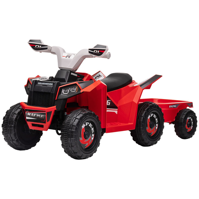 BreeBe 6V Electric Toy Car with Back Trailer, Forward Backward, Wear-Resistant Wheels image number 0