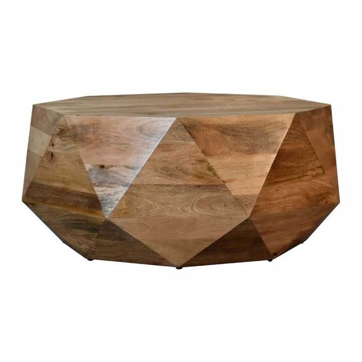 Geometric Solid Wood Coffee Table