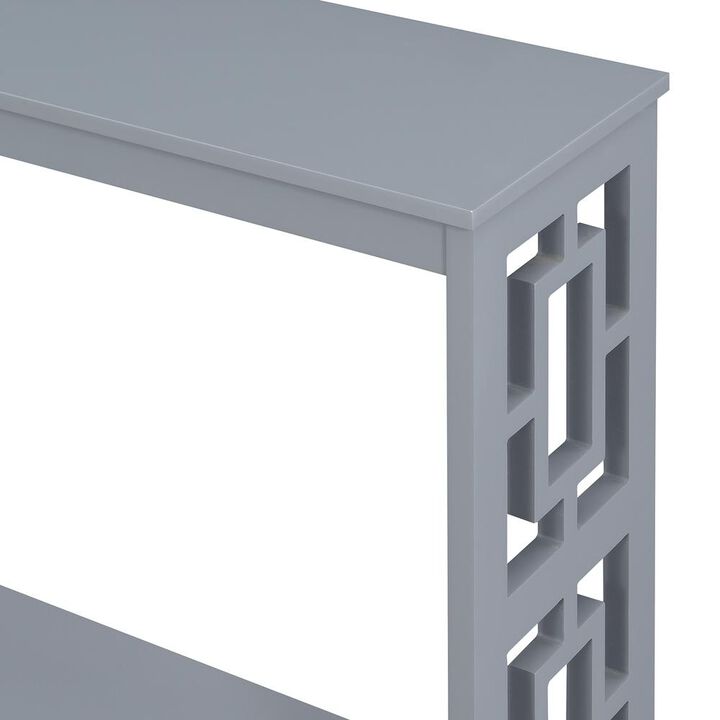 Convenience Concepts Town Square Console Table with Shelf, Gray