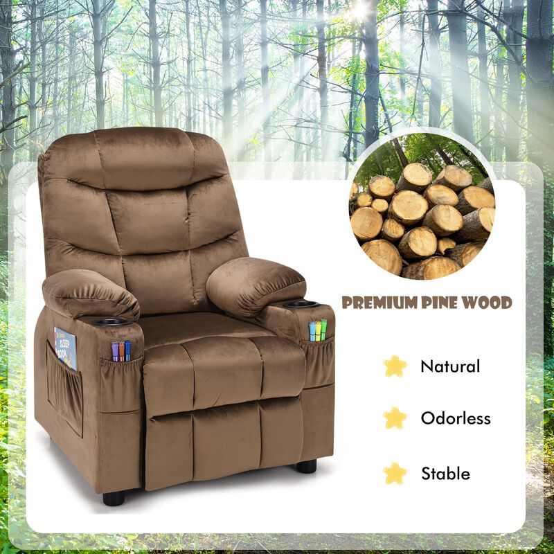 Kids Recliner Chair with Cup Holder and Footrest for Children