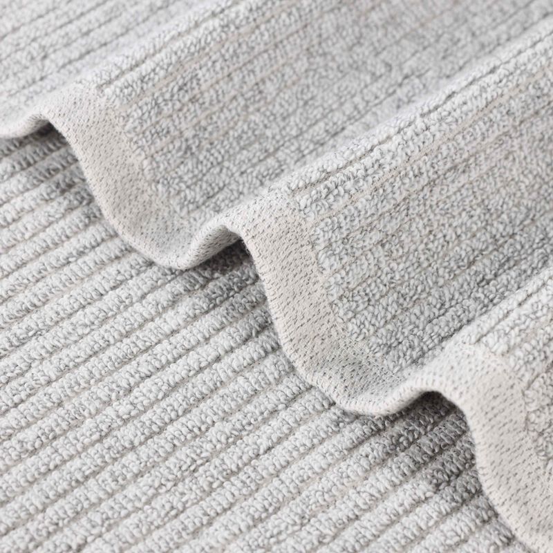 Set of 6 Cotton Blend Hand Towels with Textured Ribbed Design image number 2