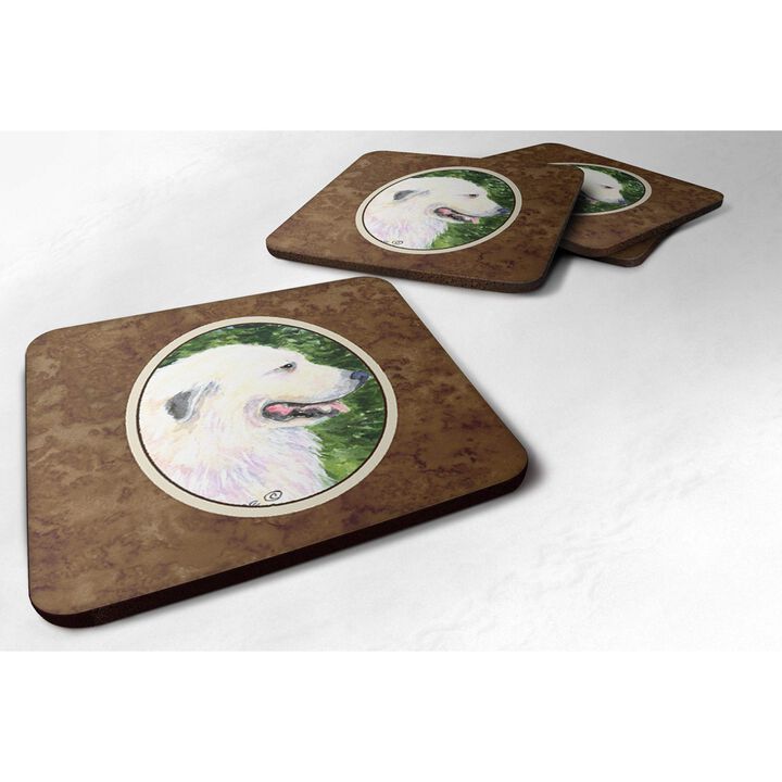 Caroline's Treasures SS8922FC Great Pyrenees Foam Coasters (Set of 4), 3.5 H x 3.5 W, Multicolor