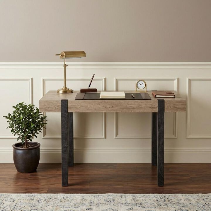HomeRoots 45" Natural and Dark Brown Wood Parsons