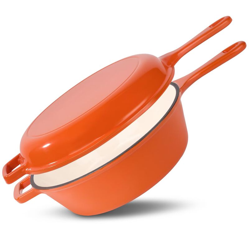 2-in-1 Enameled Dutch Oven & Skillet Set image number 3