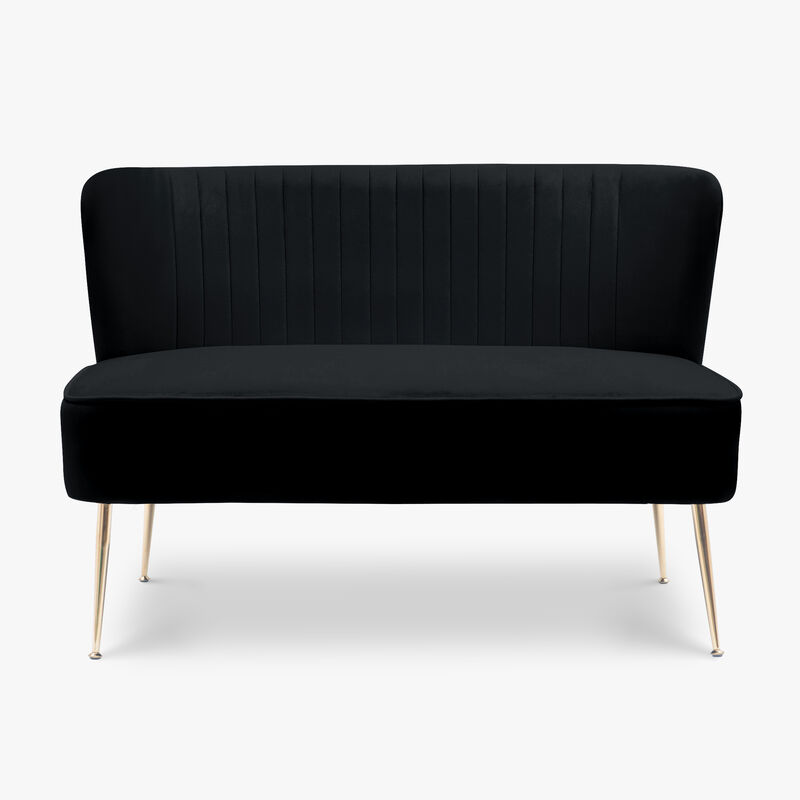 WestinTrends Mid Century Modern Tufted Velvet Loveseat Sofa and Chair Set