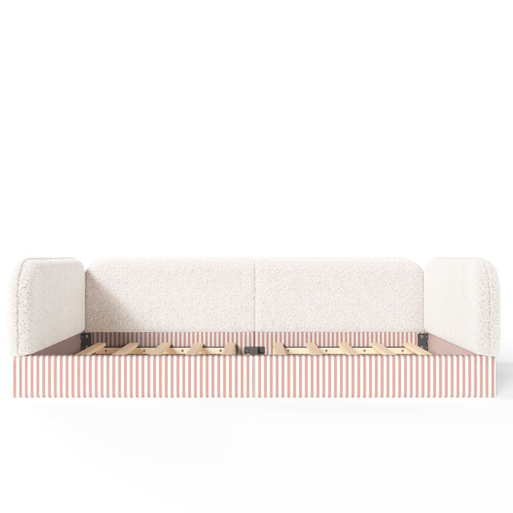 Hemzas Teddy Boucl&eacute; Upholstered Kids Daybed Frame
