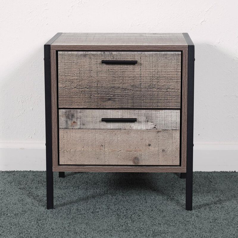 American Furniture Classics Two Drawer Night Stand with Metal Frame and Legs image number 5
