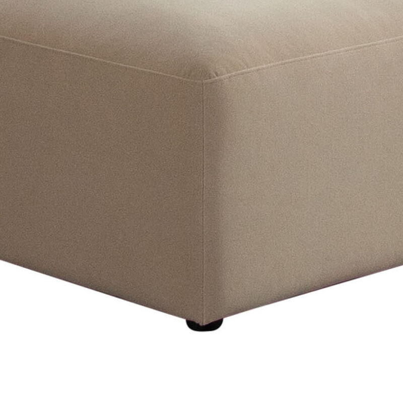Zey Modular Ottoman, 37 Inch Square, Light Camel Brown Velvet