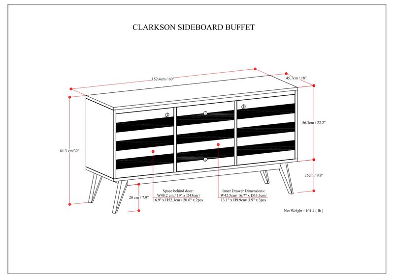 Simpli Home Clarkson Sideboard Buffet image number 5
