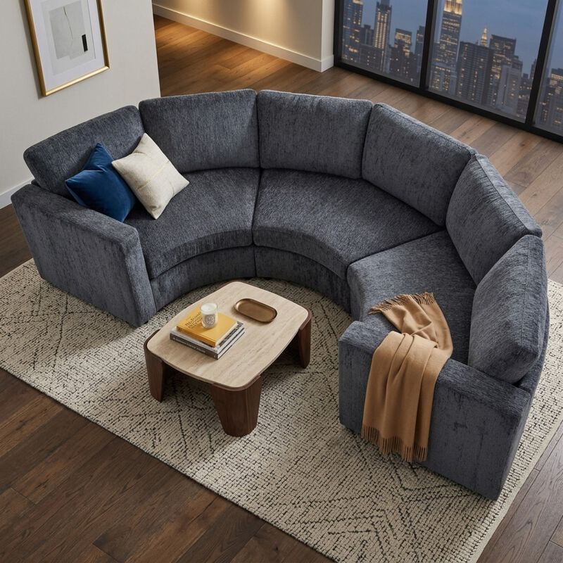 Blesbe Curved Modular Sectional Sofa image number 2