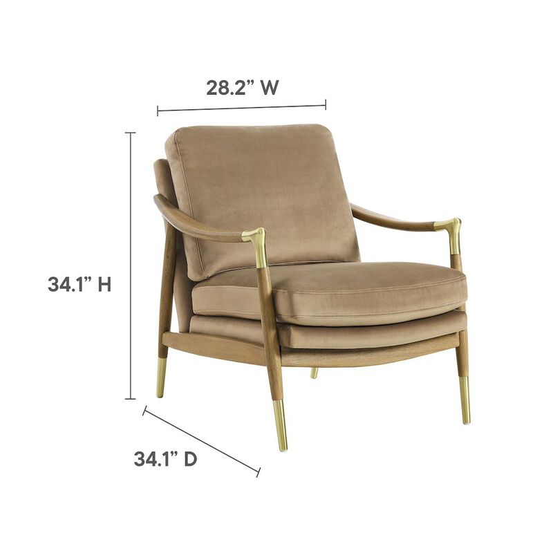 Langford Performance Velvet Accent Armchair image number 2