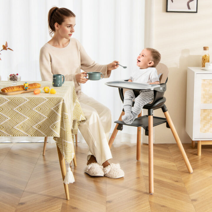 6-In 1-Baby High Chair with Removable Tray and Safety Harness