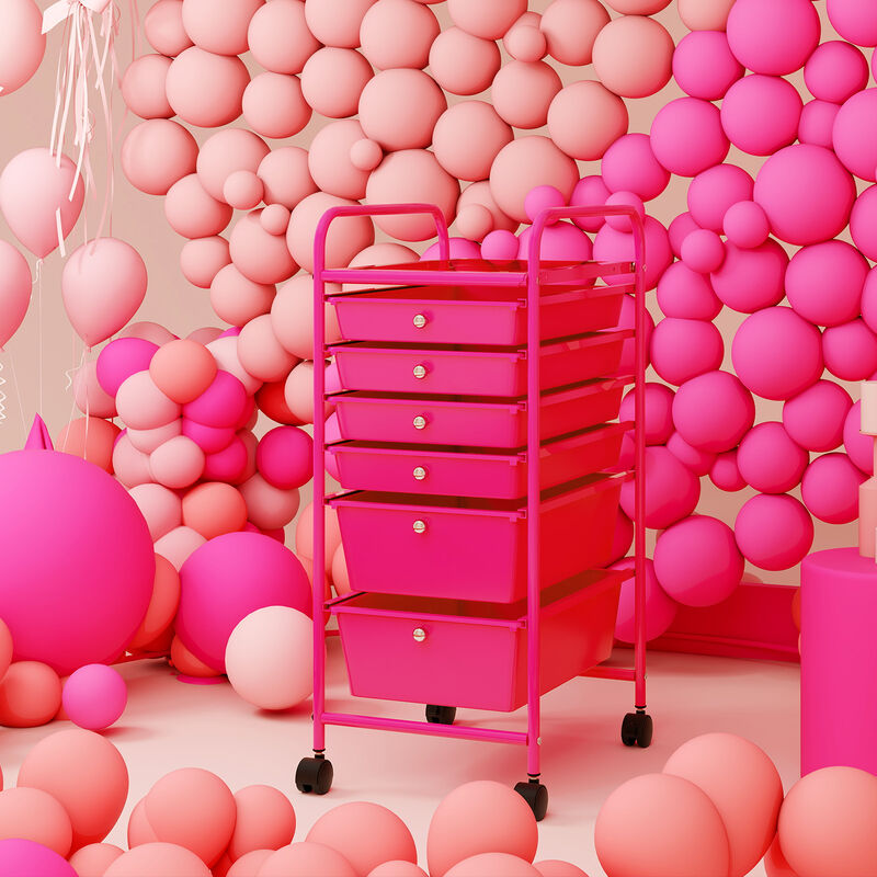 Multifunctional 6 Drawers Rolling Storage Cart Organizer