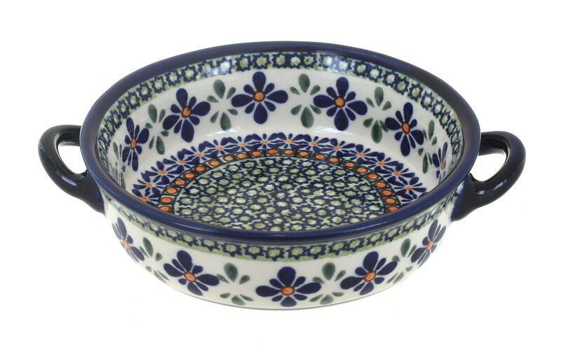 Blue Rose Polish Pottery Zara Small Baker with Handles