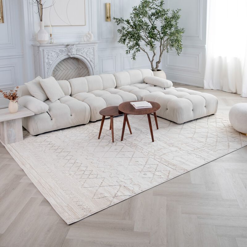 Rug Branch Satori Contemporary Boho Beige Cream Indoor Area Rug