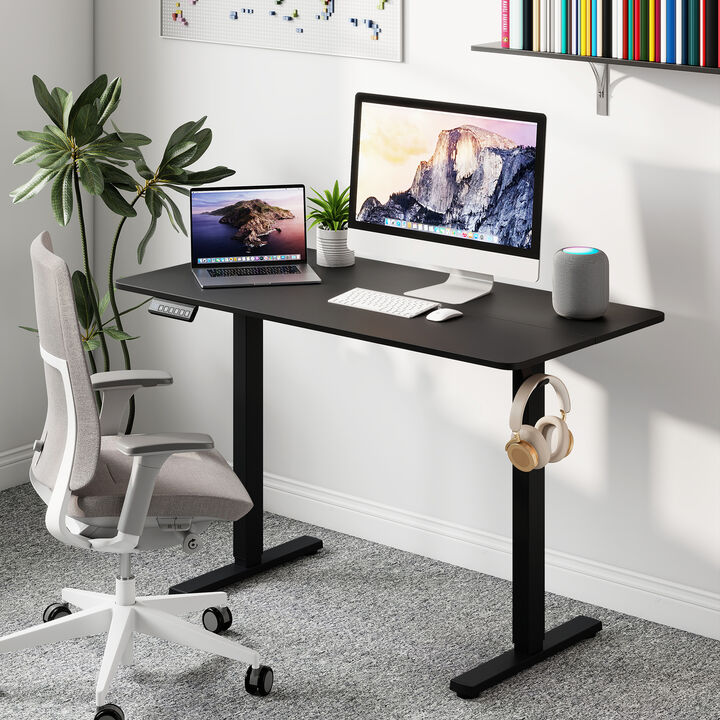 Ergonomic 48 x 24 Inch Height Adjustable Electric Standing Desk with 3 Memory Presets for Home Office