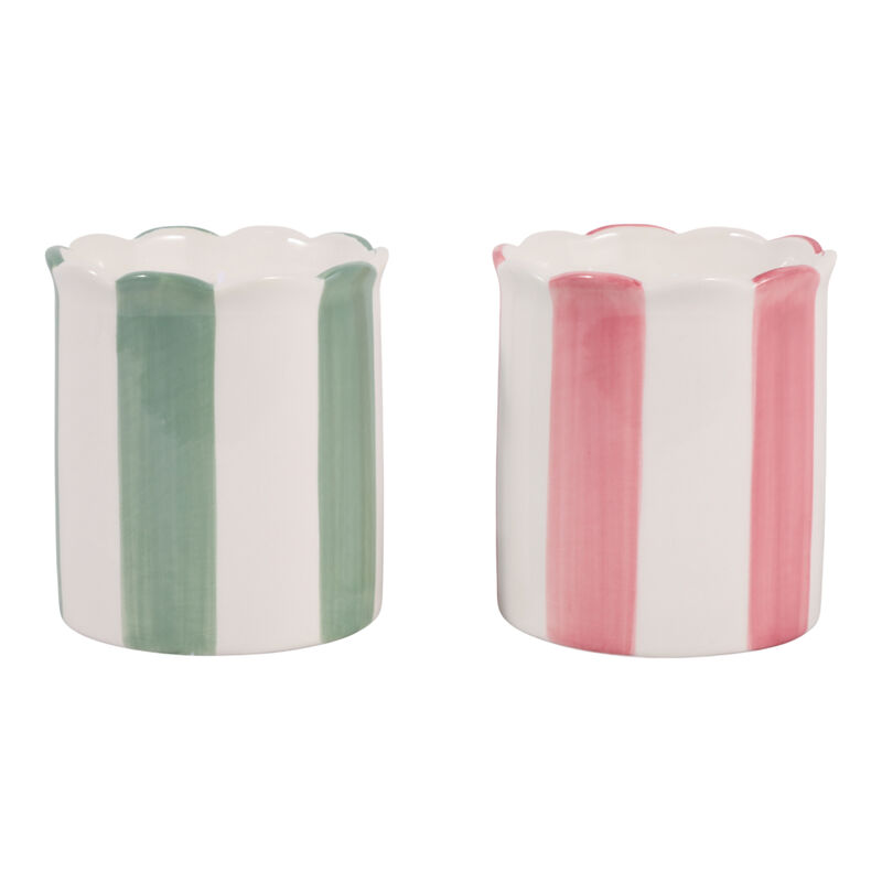 S/2 4" 7 Oz Coconut Goji Orange Stripe Candles, Mu image number 4