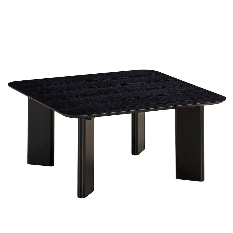 Omax Decor Joss Square Shape Modern Wood Coffee Table in Black Ash