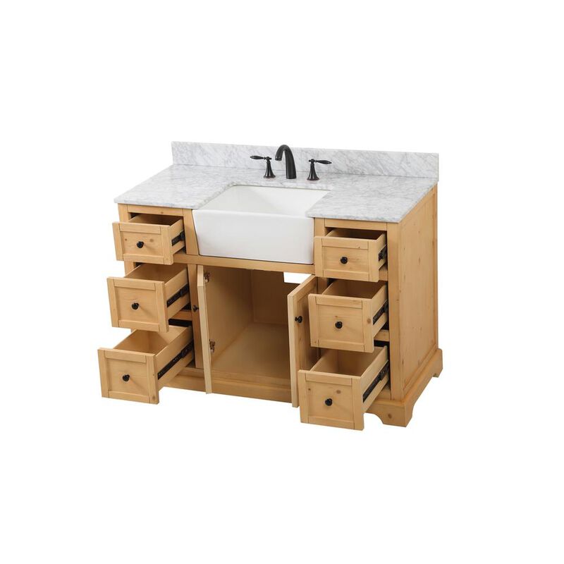 Elegant Kitchen and Bath 48 inch Single bathroom vanity in natural wood
