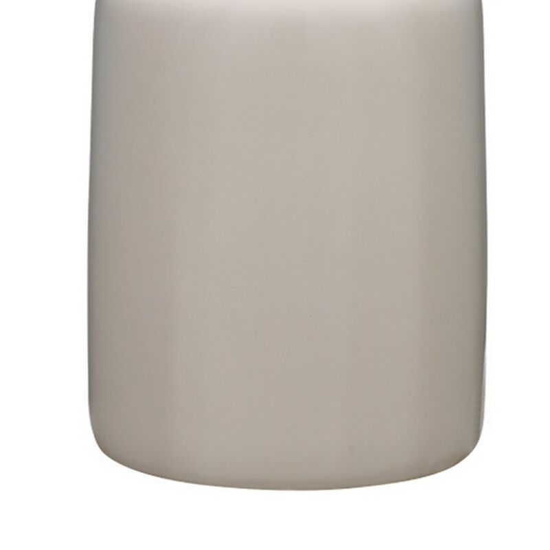 Table Lamp with Jug Style Ceramic Base, Cream-Benzara