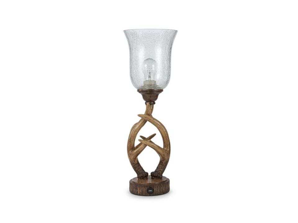 Antler Table Uplight Lamp Living Room Bedroom 20 Inch Resin Memory Function USB