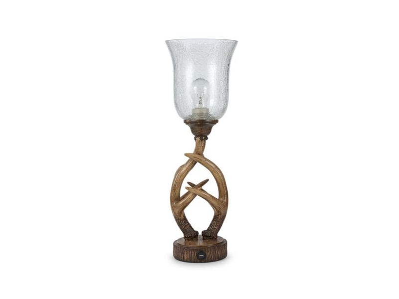 Antler Table Uplight Lamp Living Room Bedroom 20 Inch Resin Memory Function USB image number 0