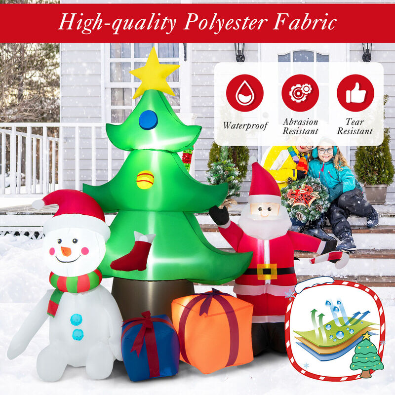7.2 Feet Inflatable Lighted Christmas Decoration Tree with Santa Claus image number 2