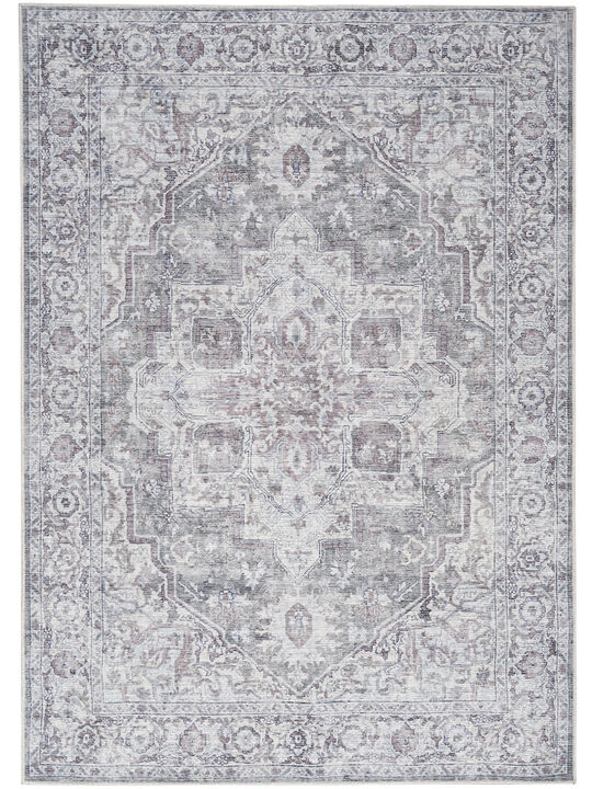 Machine Washable Series 1 SR101 Ivory/Gray 4' x 6' Rug