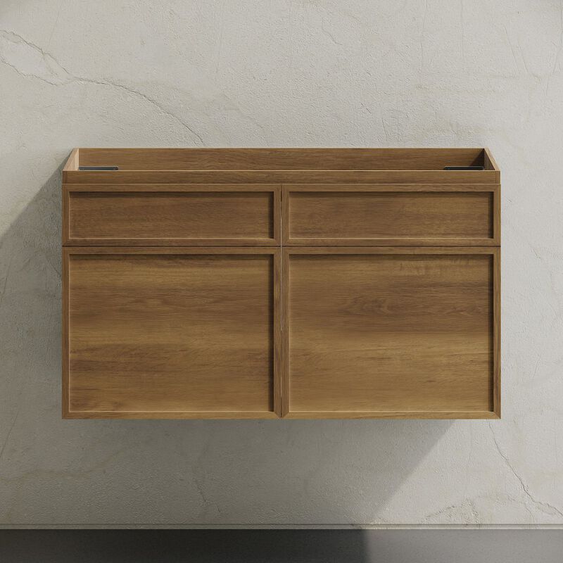 St. Tropez 36" Wall-Mounted Bathroom Vanity Cabinet without Top in Brown Oak image number 5