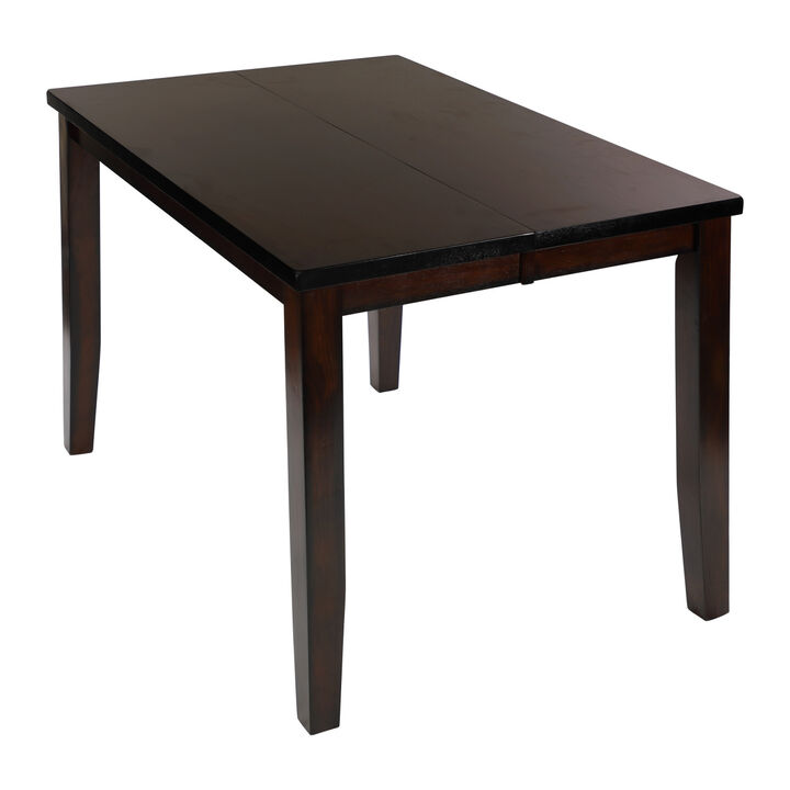 Cherry Finish Transitional 1pc Counter Height Table with Extension Leaf Mango Veneer Wood Dining Furniture