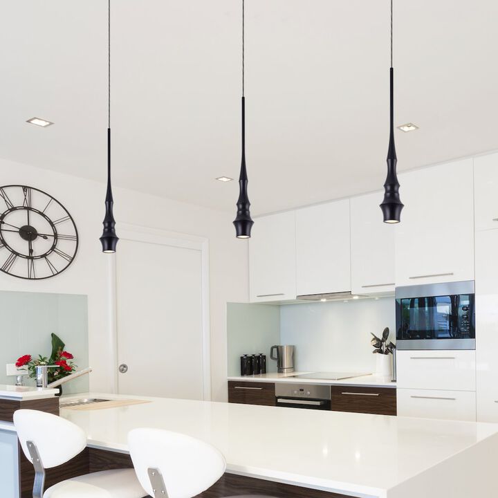 VONN Lighting Integrated LED Height Adjustable Pendant Light in Black