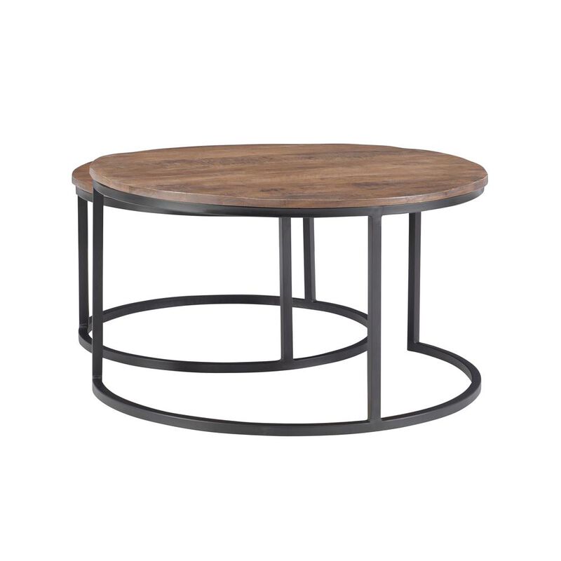 Linon Weston Nesting Coffee Tables Brown image number 6
